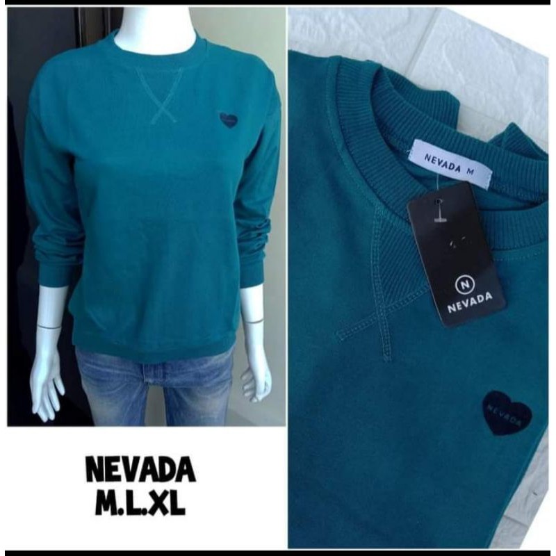 (COD) SWEATER NEVADA FULL HANTAG//PAKAIAN POLOS WANITA KEKINIAN