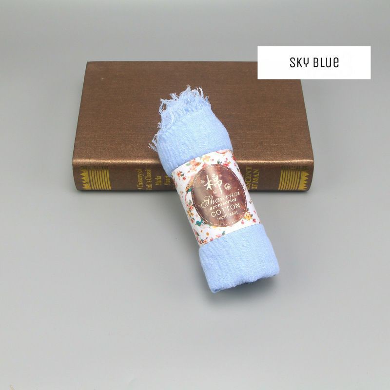 Crinkle Scarf 20 Warna / Crinkle hijab / Pashmina Rawis / Pashmina Crinkle-Skyblue