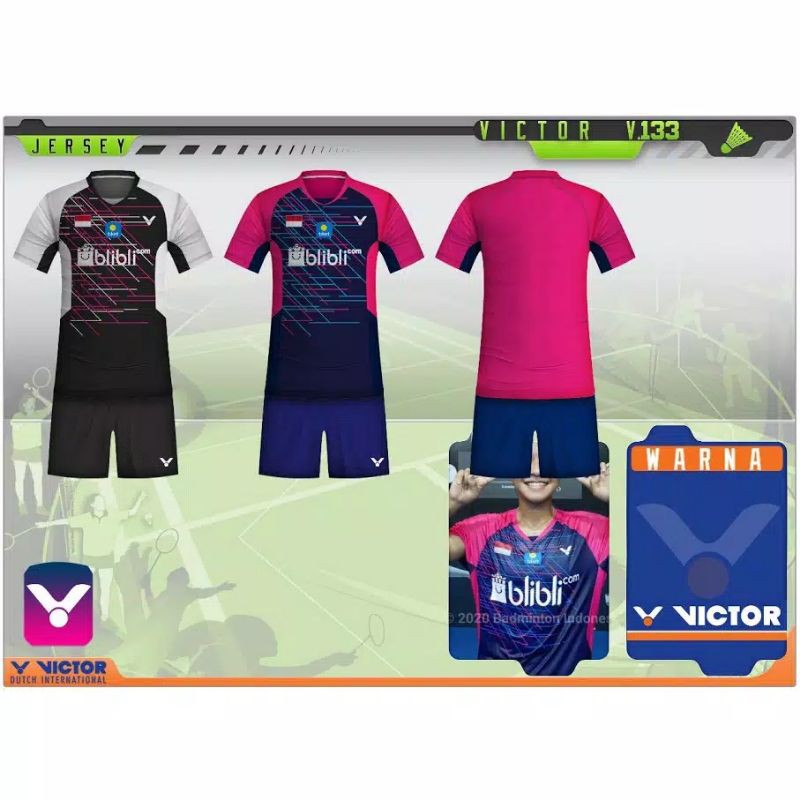 Baju setelan badminton/baju badminton v133/set jersey