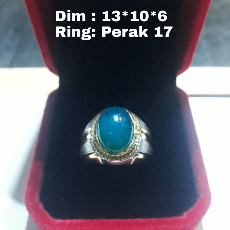 Bacan doko kristal asli Ternate ring perak