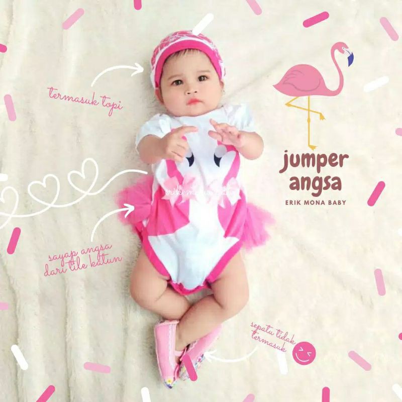 JUMPER ANGSA TOPI TILE JUMPER BAYI TILE JUMPER FLAMINGO JUMPER BABY TOPI