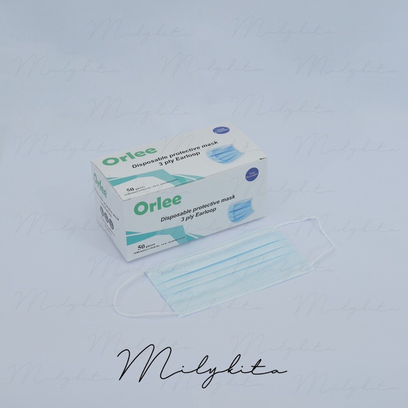 MASKER ORLEE EARLOOP DISPOSABLE (BIRU)