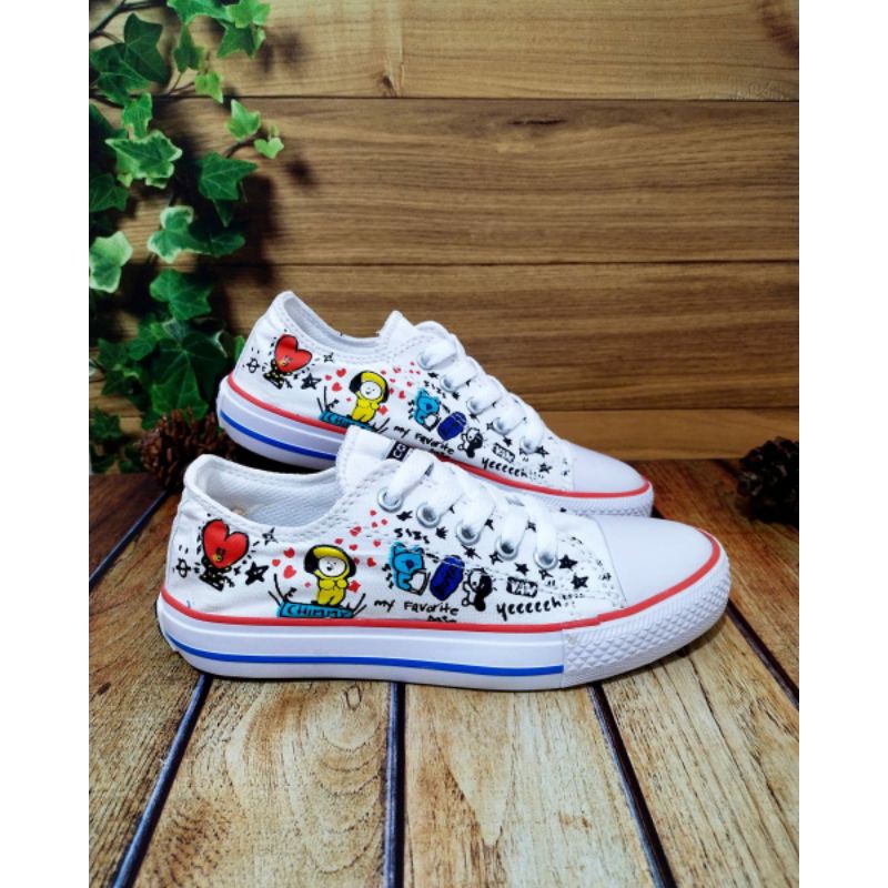 TERLARIS&gt;&gt;&gt;SEPATU ANAK PEREMPUAN SEPATU CONVERSE ANAK ALL STAR BT21 BTS PREMIUM ORIGINAL