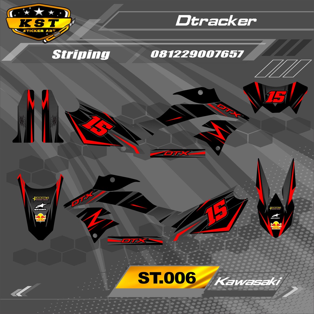 Striping Dtracker - Sticker Striping Kawasaki Dtracker. ST 006