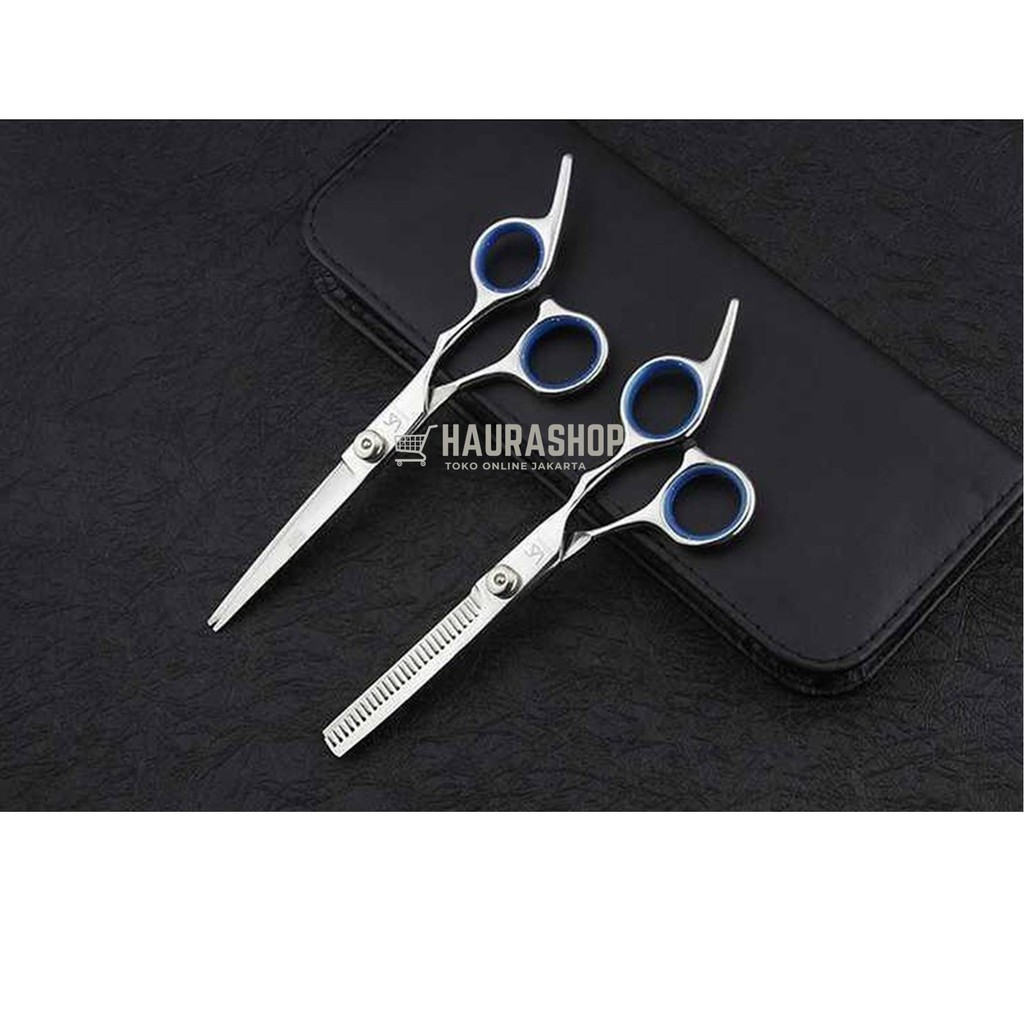 PAKET HEMAT GUNTING SET RAMBUT SASAK ZIG-ZAG POTONG SALON BARBERSHOP STAINLESS STEEL