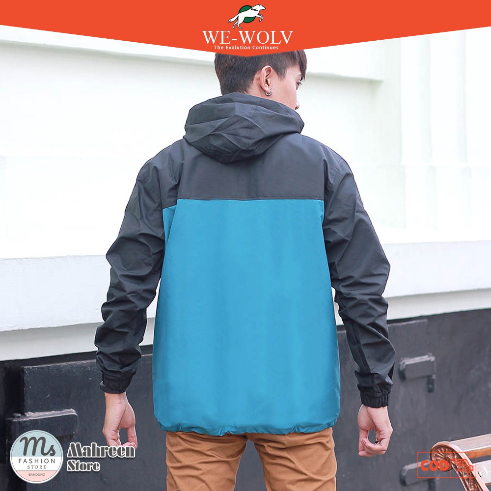 Jaket Cagoule Jaket Windbreakers Jaket Parasut Taslan Pria Original We-Wolv | 774