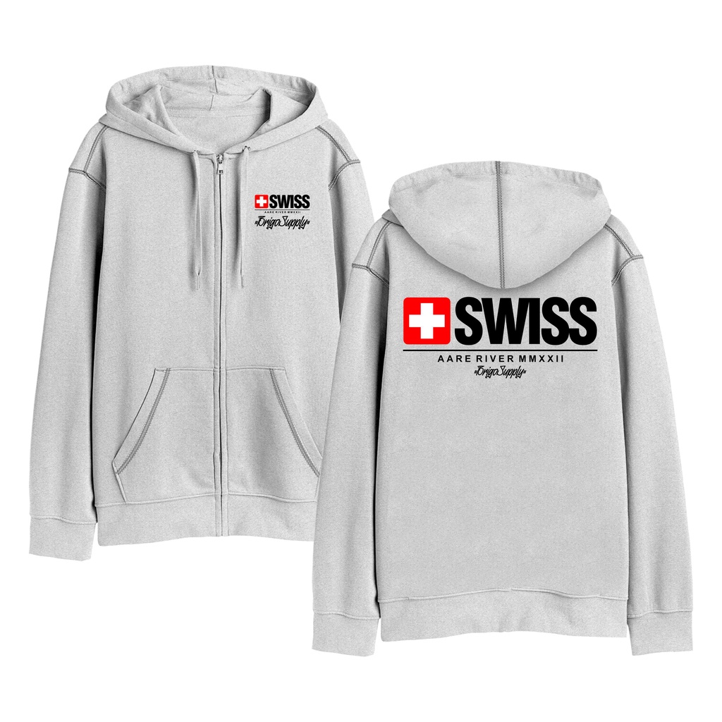 Sweater Hoodie Resleting BRIGO SWISS Sablon DTF Fleece Cotton II BRIGO Zipper Jumper Hoodie SWISS II M-XXL (Pria &amp; Wanita) Free stiker&amp;Gantungan Kunci