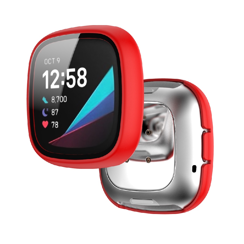 Case Cover Pelindung Layar Smartwatch Fitbit Versa 3 + Tempered Glass