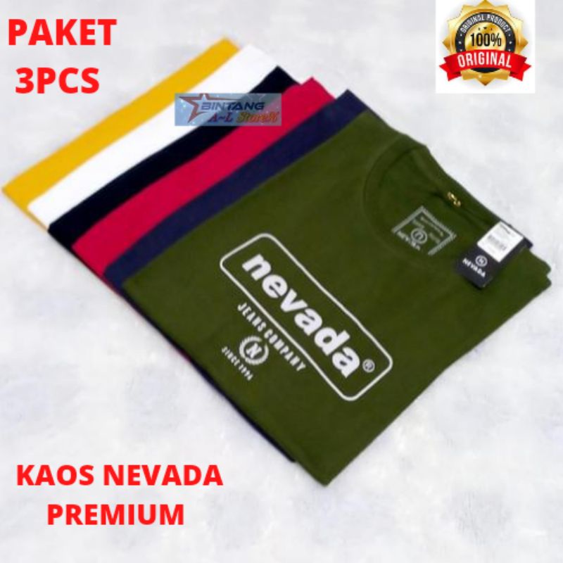 Kaos distro original 3pcs 100 MOTIF RANDOM ACAK / kaos Nevada import Motif RANDOM ACAK / kaos Nevada distro ori/kaos Nevada brand matahari / kaos pria distro