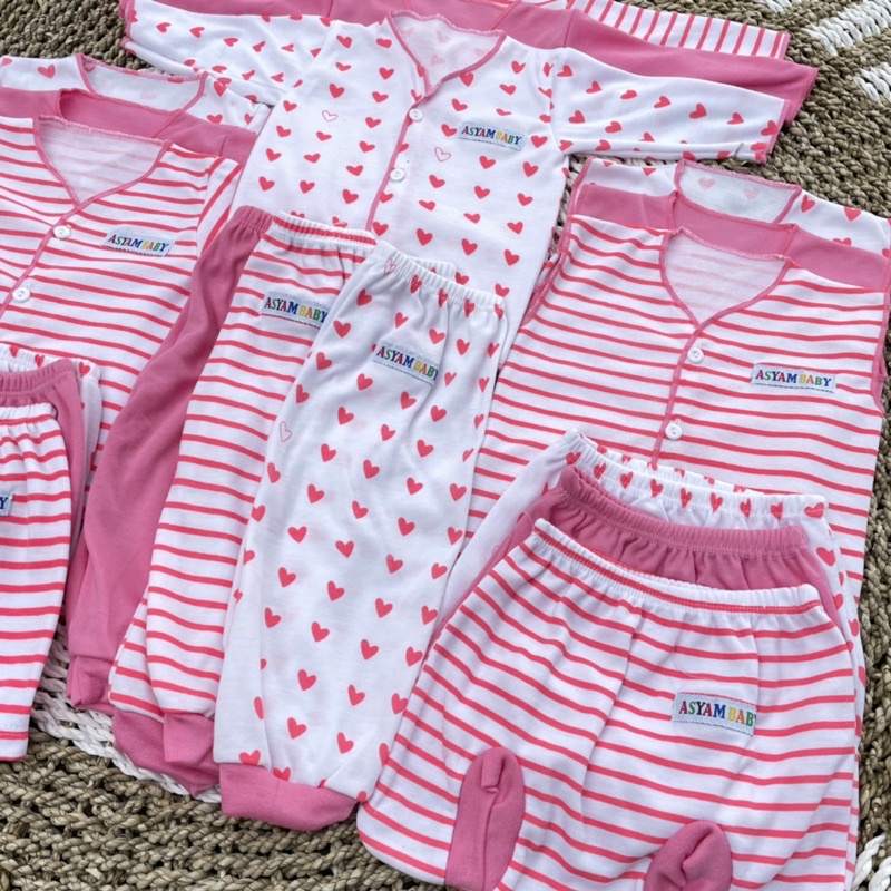 PROMO 7.7 18PCS Baju Bayi Perempuan Baju Bayi Pink Baju Bayi Baru Lahir Baju Bayi Newborn Celana Bayi Atasan Bayi DNW BABY