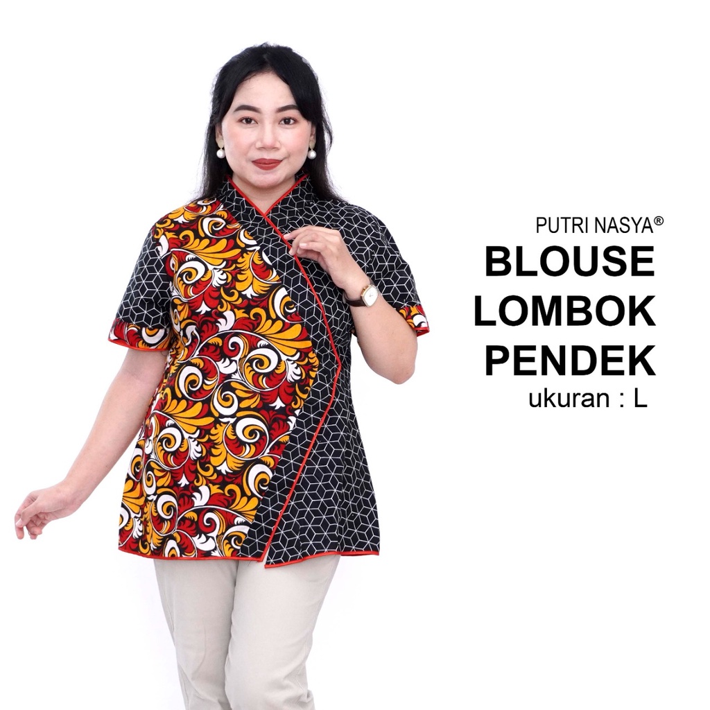 Blouse Big Size Wanita Atasan Batik Jumbo LD 140 S-M-L-XL-2L-3L-4L-5L-6L-7L Model Blus Jumbo Kerja Batik / Blus Batik Big Size Formal / Pakaian Kekinian Kantor Seragam Formal