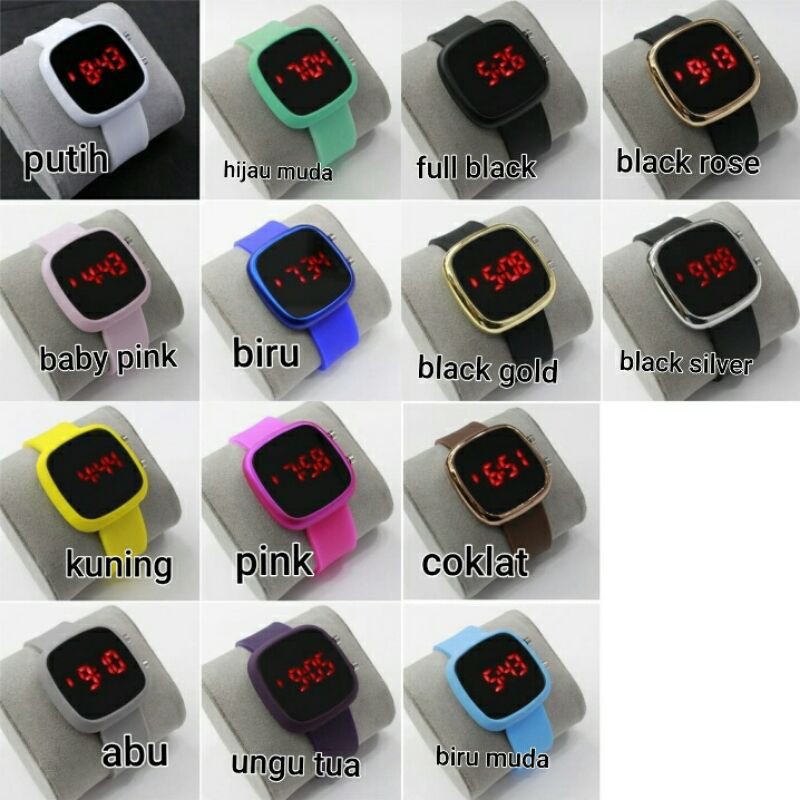 JAM TANGAN WANITA LED WATCH WARNA SEGI MINI