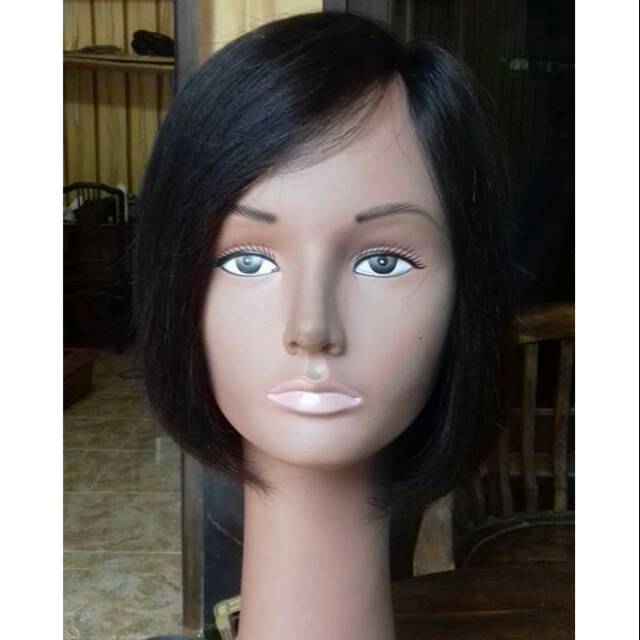 Wig pendek human hair