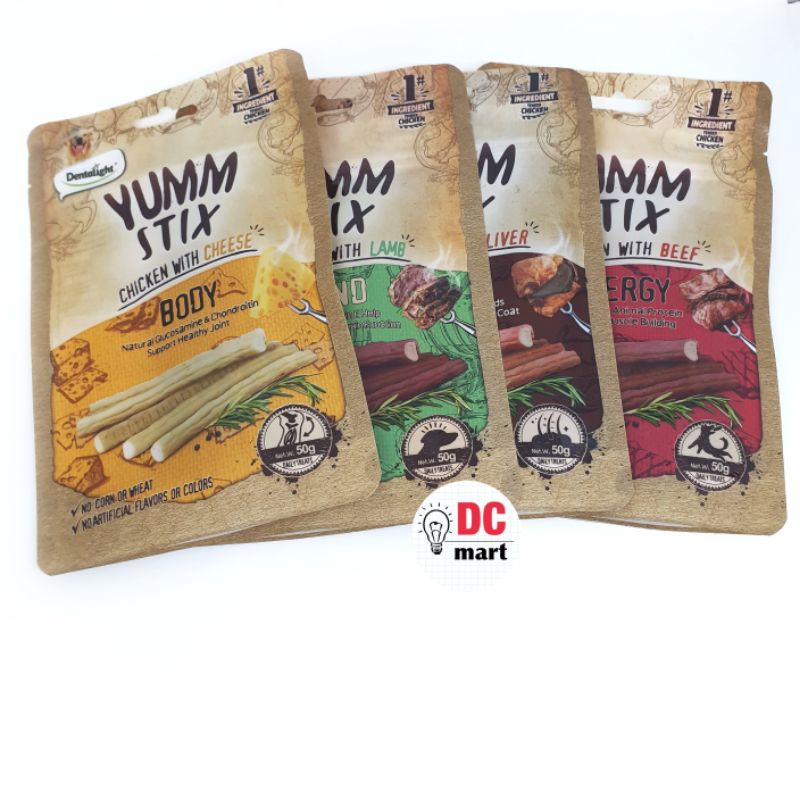 Dentalight YUMM STIX 50 Gram / Camilan Anjing / Dog Treats