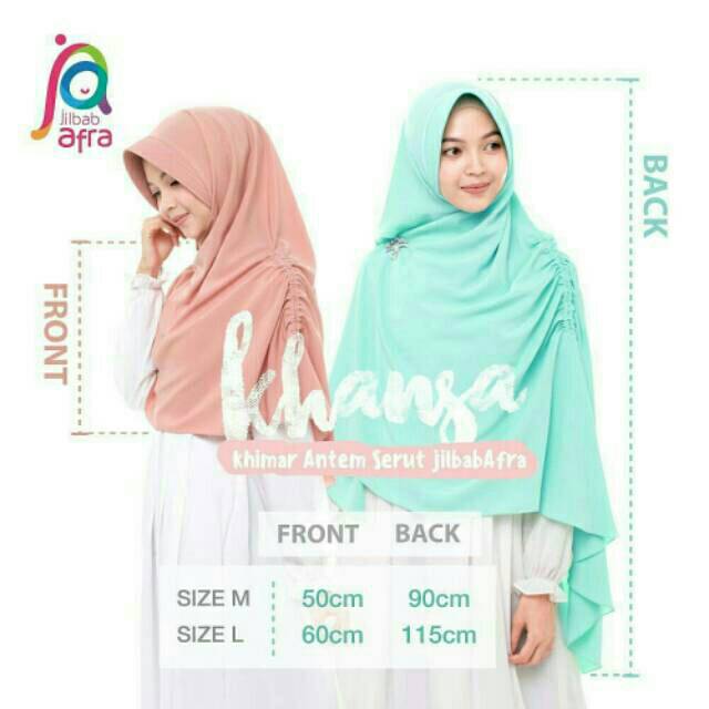 Khansa size M dan L khimar serut  pet antem  jilbab  afra 