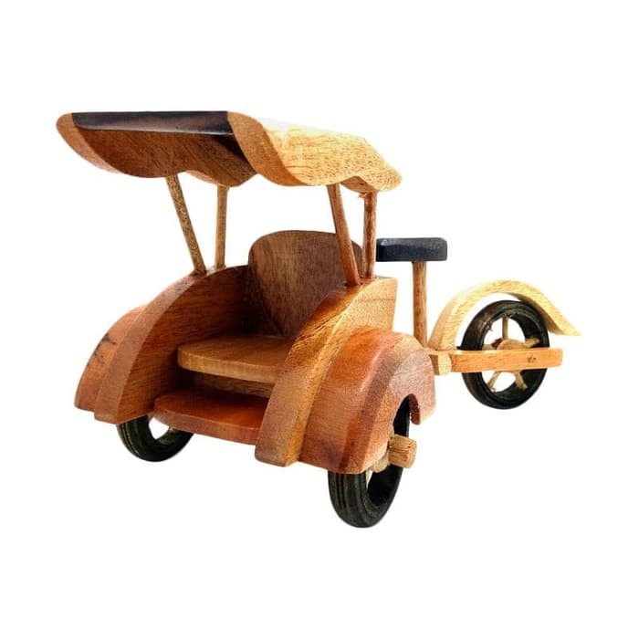 Miniatur / Souvenir Becak Kayu Besar