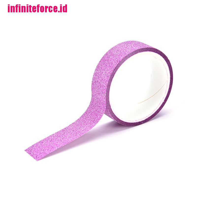 10pcs Glitter Washi Sticky Paper Masking Adhesive Tape Label DIY Craft Decorative