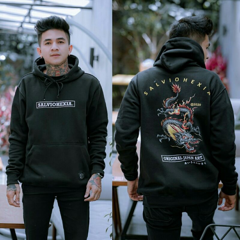 Sweater Hoodie Salviohexia Jaket Japan Art Jaket Pria Sweater Dragon Sweater Naga Slvhx