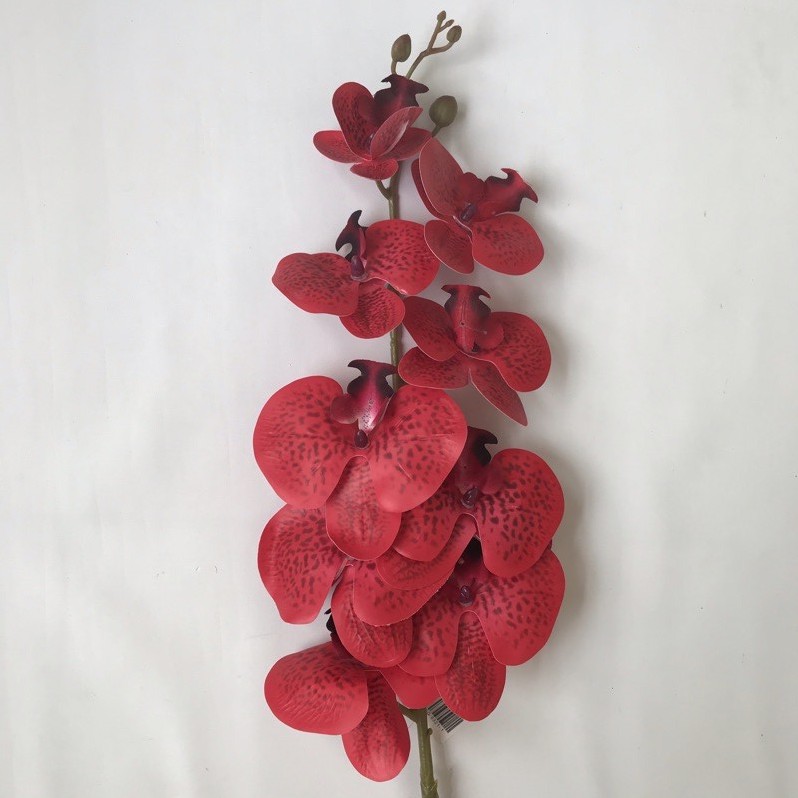 ANGGREK LATEX ORCHID X1 panjang 1 meter -  bunga plastik artificial home decor shabby chic-Merah