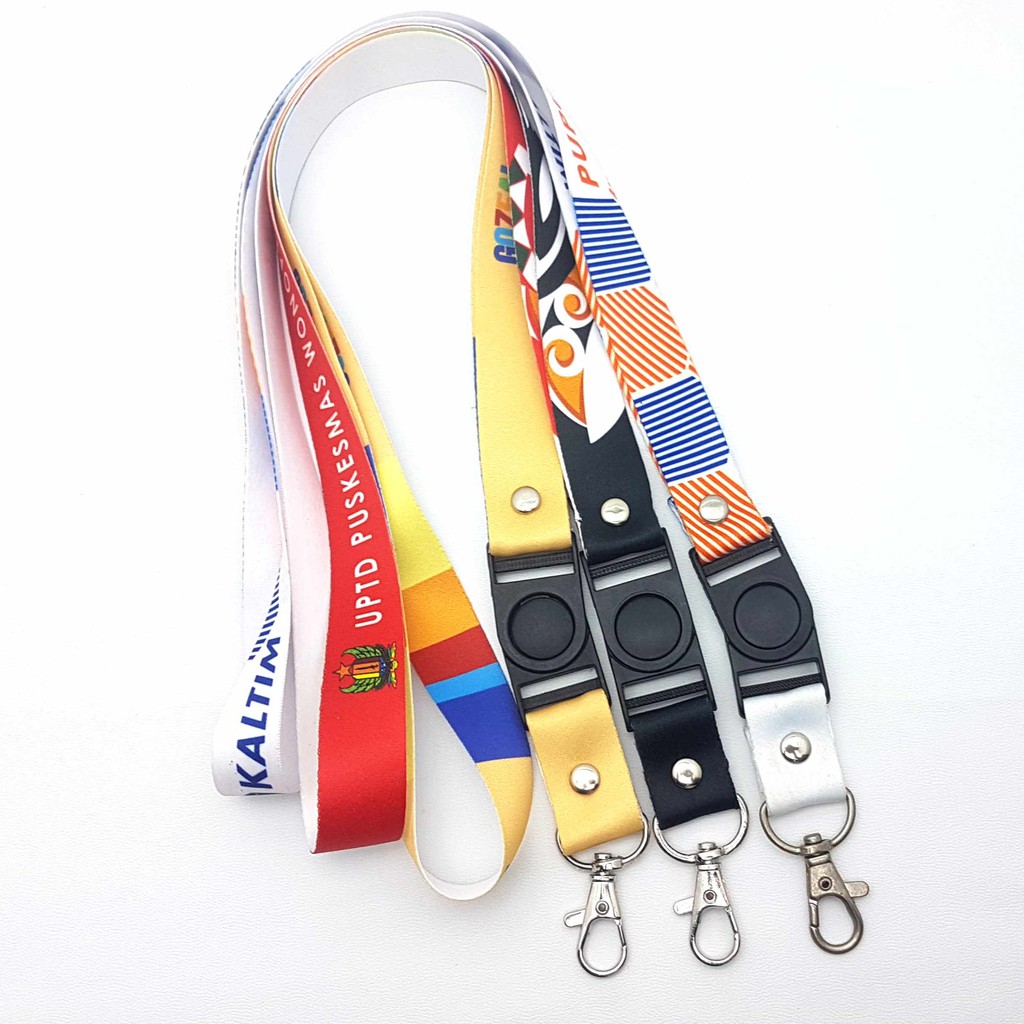 lanyard custom print 2cm cetak print sublim 1muka / tali idcard 2 cm printing