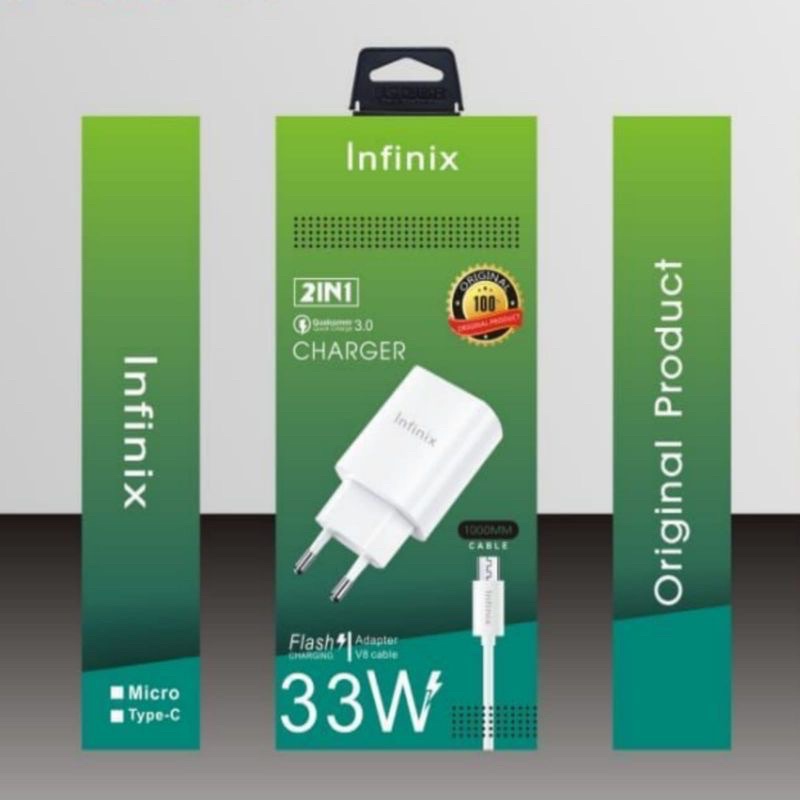Charger Infinix 33W Original Fast Charging Micro USB/Type C