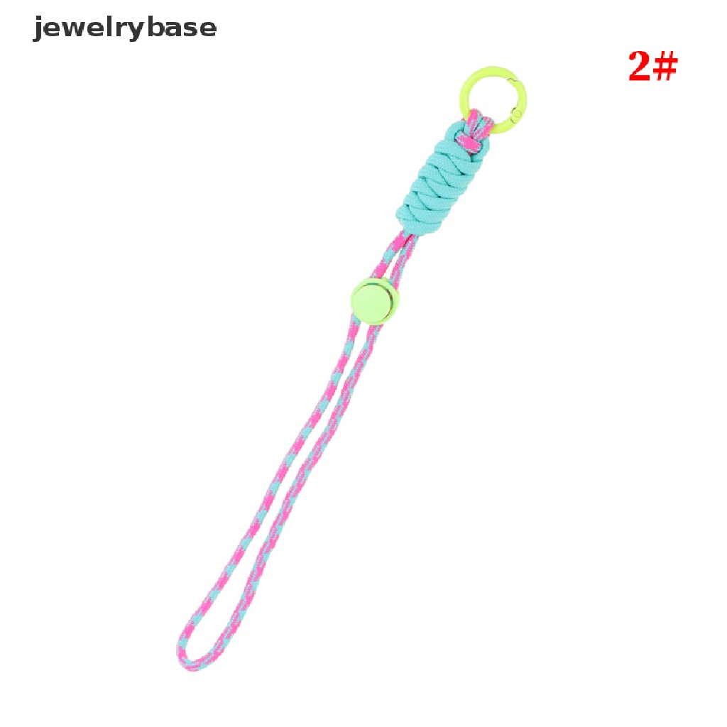 (jewelrybase) Tali Lanyard Motif Kepang Fluorescent Untuk Gantungan Kunci / Handphone