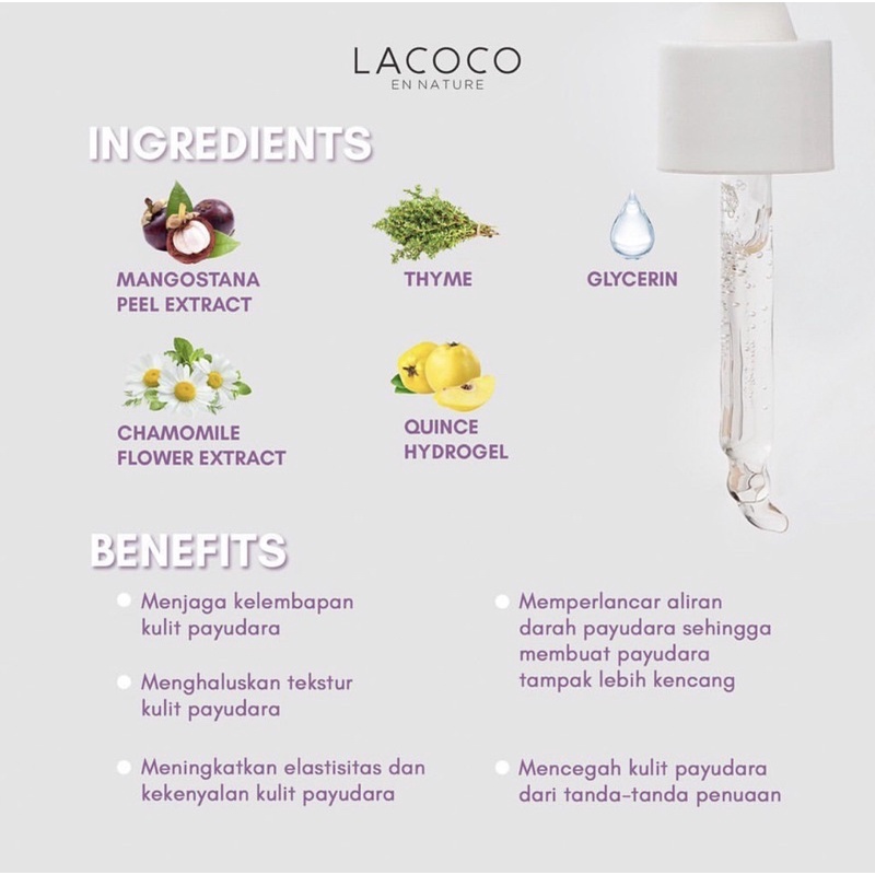 LACOCO Bust Fit Concentrate Serum [30ml] /Pembesar Payudara/Pengencang Payudara BPOM/Serum Payudara