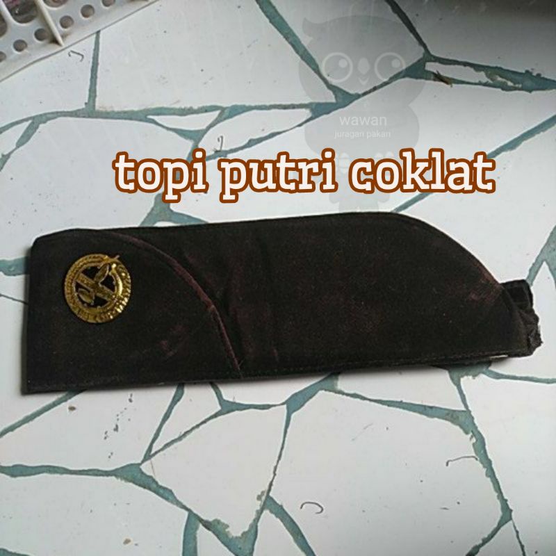 TOPI PEMBINA PRAMUKA ,PECI PEMBINA PRAMUKA + TANTOP include pin tunas pramuka