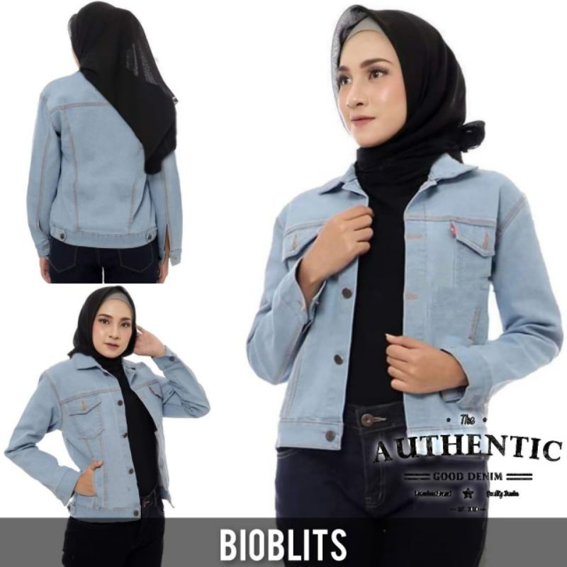 Jaket Jeans Wanita/Cewek Bioblitz | Biowash | Hitam | Garmen Terbaru