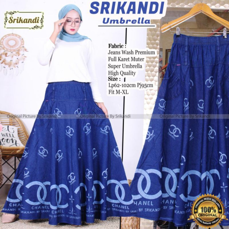 Srikandi Umbrella Rok Jeans Model Klok Mayung
