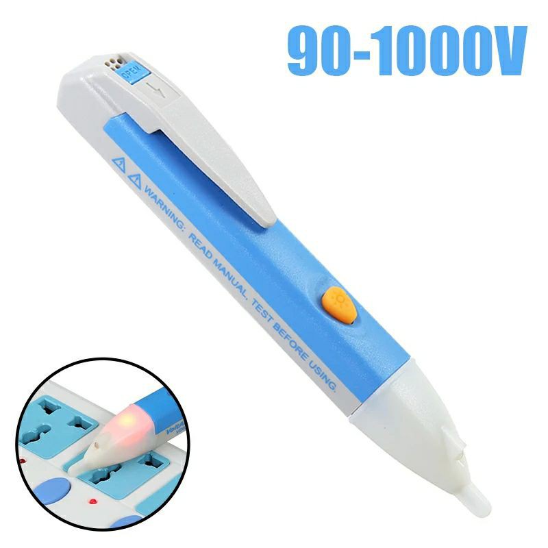 Digital Tes Pen Senter AC Voltage Detector Alert 90 to 1000V Led Light