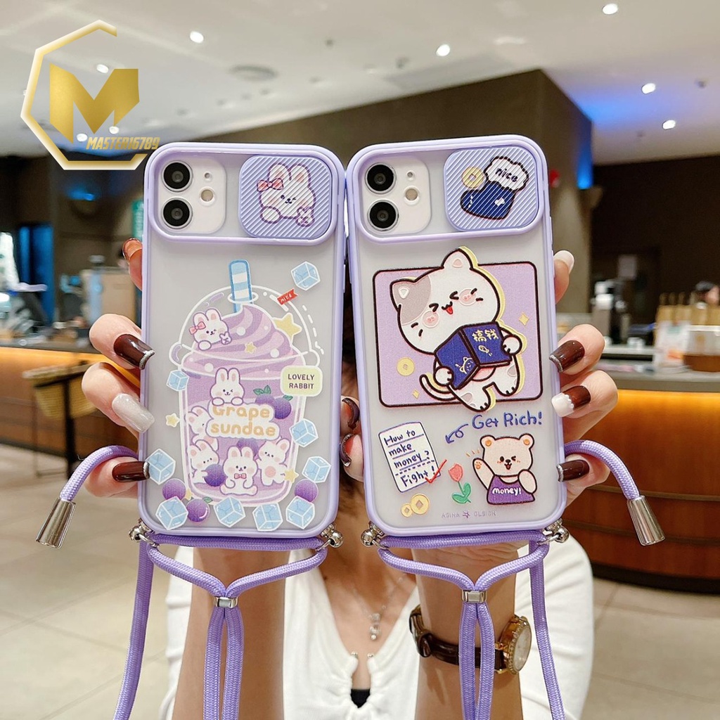 SS197 SOFTCASE SLINGCASE LANYARD SLIDE KARAKTER OPPO A74 A15 A37 NEO 9 A9 A5 A52 A92 A53 A33 A31 A8 2020 A16 A55 A83 MA2341