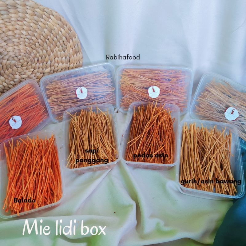 

MIE LIDI KEMASAN BOX BERAT 100GRAM