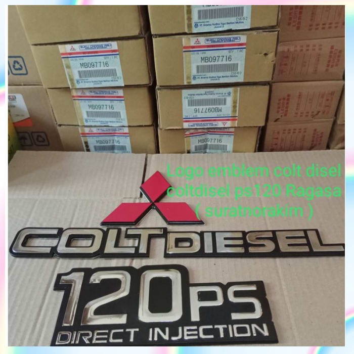 Logo emblem Mitsubishi coltdisel COLT disel ps120 ragasa set isi 3 macam