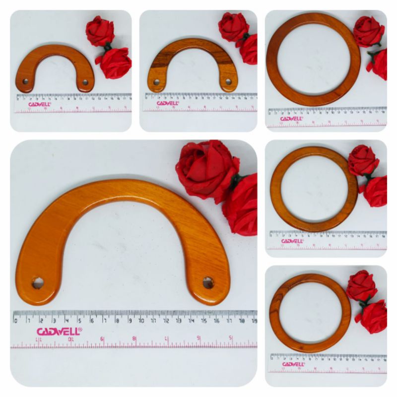 Sepasang handle kayu berbagai ukuran