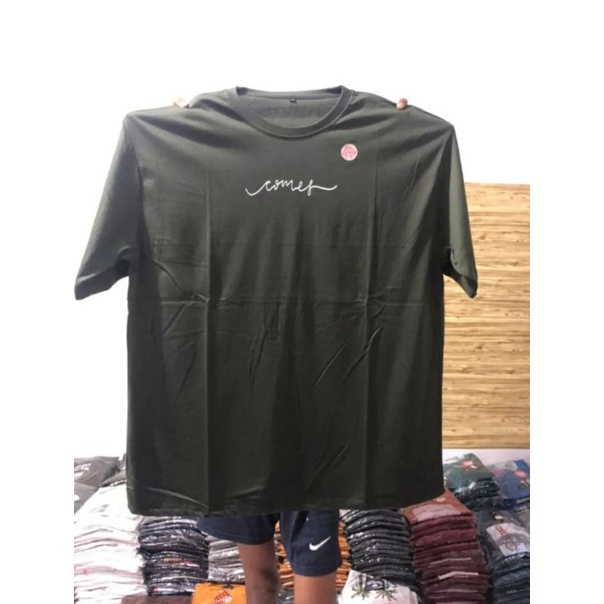 BAJU KAOS BIG SIZE ( JUMBO ) PREMIUM HIJAU ARMY