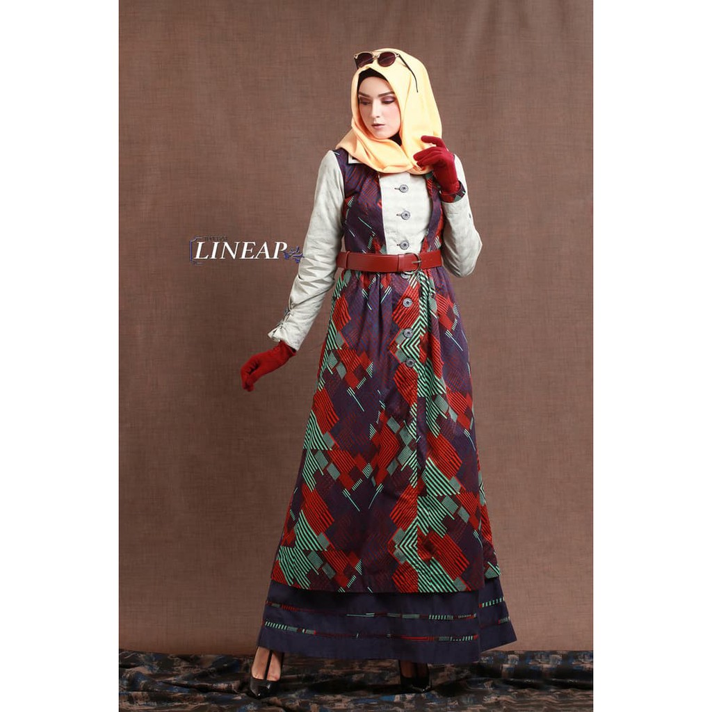 Berkualitas Maxi Dress / Gamis Pesta - Tuneeca Linear T-0717025 - Gamis Branded Diskon