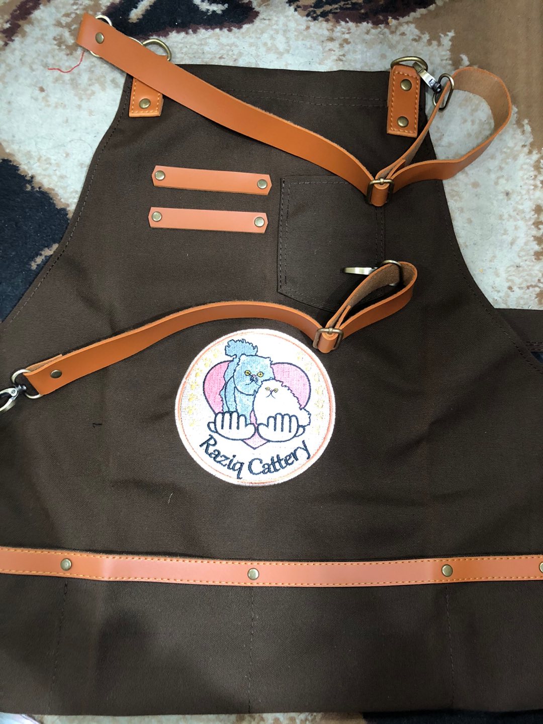 Full Apron Kanvas Premium Pvc Waterproof Dan Synthetic Leather Include Bordir Logo