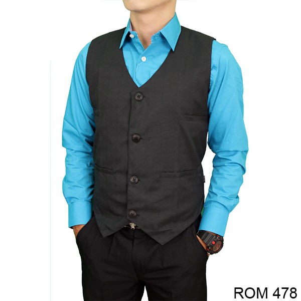 Vest Pria Katun Hitam – ROM 478