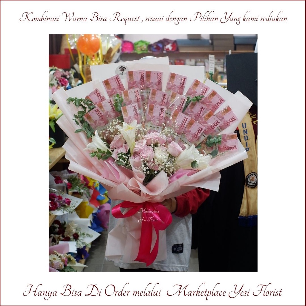 Money Bouquet Premium || SOUVENIR UANG MAHAR 100RB || Jual Buket Uang semarang || Bouquet wisuda || 