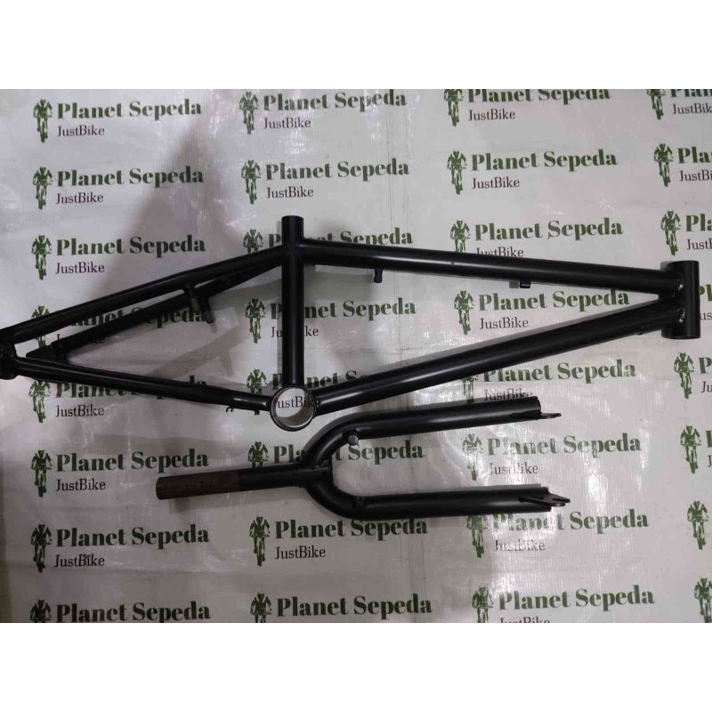 Frame Fork BMX United Fury V-brake Cross HI-Ten OS Hitam Doff