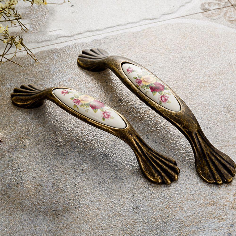 Top Ceramic Handle Vintage Pull Handle Tarikan Laci Peralatan Furniture