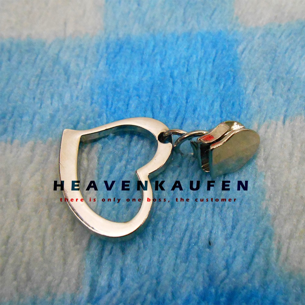 Kepala resleting / Kepala Zipper No 5 Silver Nikel Variasi Love