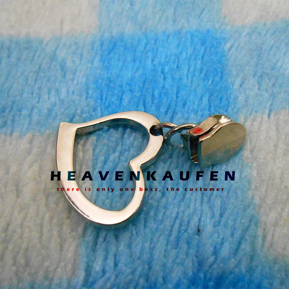 Kepala resleting / Kepala Zipper No 5 Silver Nikel Variasi Love