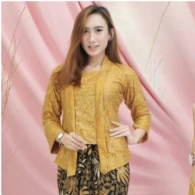 PROMO!!! Atasan kebaya kutubaru pendek / kebaya modern / kebaya wisuda  / kondangan / braidsmaids-GOLD
