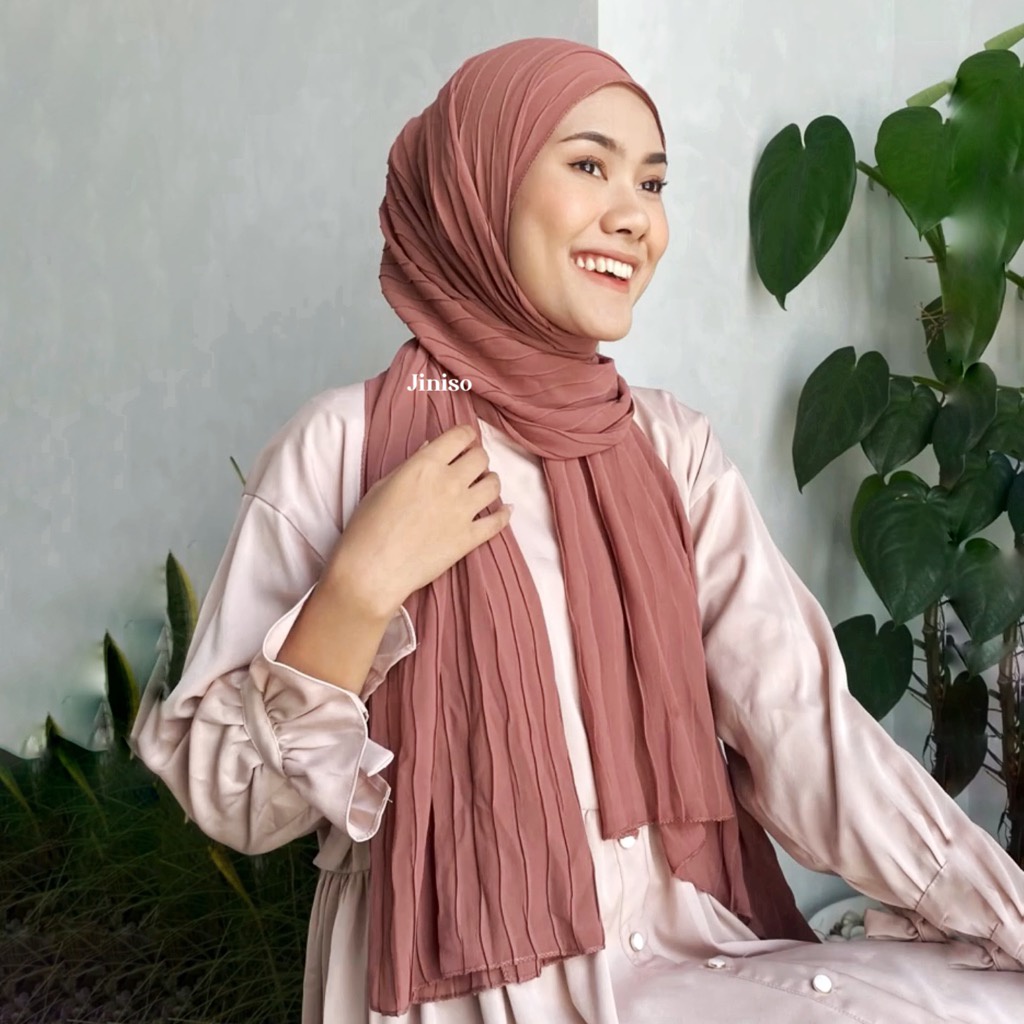 JINISO - Aura Wave Earth Tone Pashmina Full Plisket-1