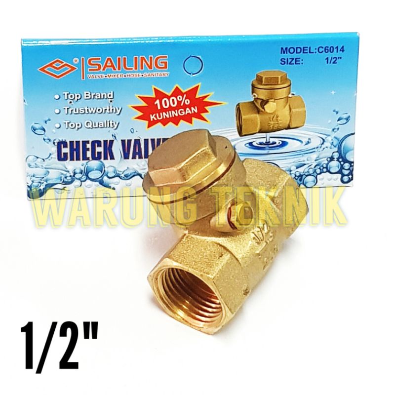 SAILING CHECK VALVE KLEP TABOK 1/2&quot; FULL KUNINGAN C6014