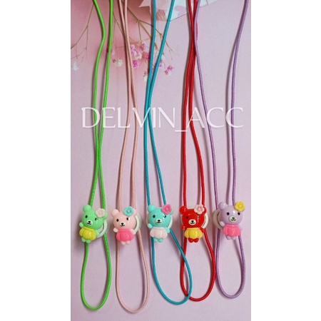 (BISA COD) Strap Mask Anak Karaktee Teddy Bear Lucu 2in1 Konektor Hijab Anak / Konektor Masker Anak / Tali Masker / Kalung Masker