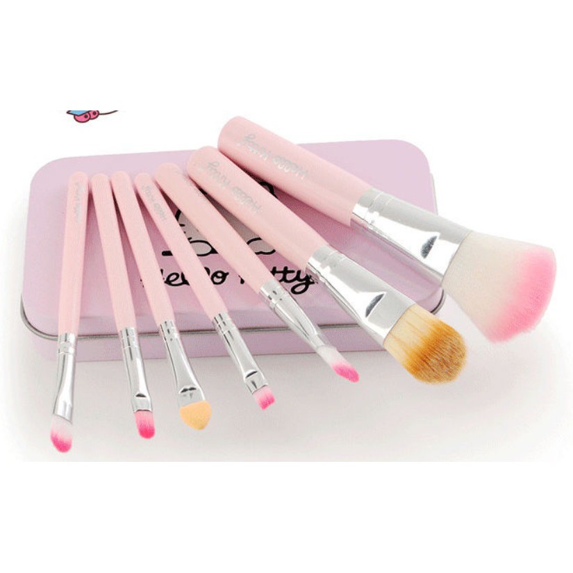 Kuas Make Up 7 in 1 Hello Kitty -- AC 313 -- Make Up Tools / kosmetik Brush - Alat kecantikan Kebersihan Wajah Wanita untuk bedak foundation bb cream eyeshadow eyeliner mata dan lip untuk lipstik