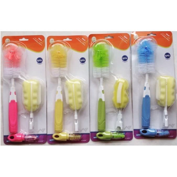 I.Q Baby Bottle &amp; Nipple Brush 3 In 1 (KZ-2269) / Sikat Pembersih Botol